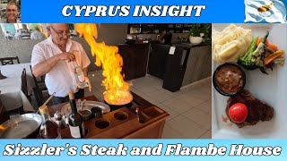 Sizzlers Steak and Flambe House Pernera Cyprus  Double Delish [upl. by Glorianna]