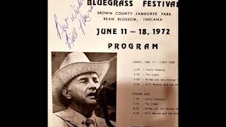 Bill Monroe 19720617 Bean Blossom IN Annual Bluegrass Festival Saturday Night First Set [upl. by Christine253]