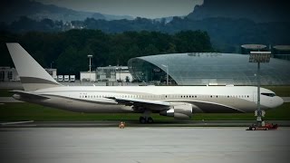 Roman Abramovic Enterprises Boeing 76733AER P4MES  Abflug am Salzburg Airport Full HD [upl. by Aeel342]