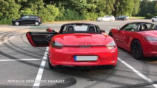 Porsche 981 Boxster GTS OEM Sport Exhaust vs HMS Exhaust [upl. by Aicele]