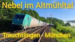 Nebel im Altmühltal Führerstandsmitfahrt von Treuchtlingen nach München Süd [upl. by Aihtnis]