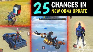 TOP 25 CHANGES IN NEW OB43 UPDATE  ADVANCE SERVER  GARENA FREE FIRE [upl. by Harol151]