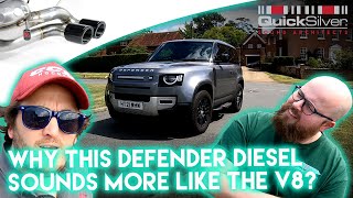 Why this Defender Diesel Sounds More Like the V8 by QuickSilver Exhausts [upl. by Nnayhs]