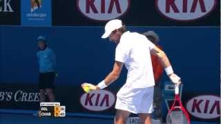 Juan Martin del Potro Looks For Sympathy  Australian Open 2013 [upl. by Goldfinch]