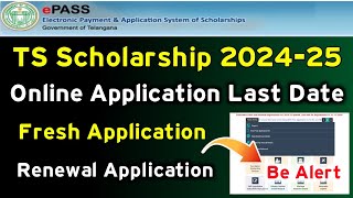 TS epass scholarship 202425 Fresh amp Renewal Application last date details [upl. by Alohs823]