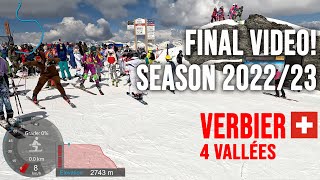 4K Skiing Verbier Final 202223 Season Video  202324 Begins 4Vallées Switzerland GoPro HERO11 [upl. by Shulman]