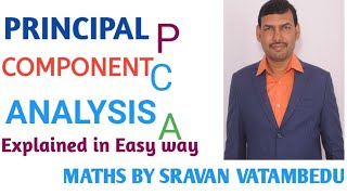 PRINCIPLE COMPONENT ANALYSIS PCA VATAMBEDUSRAVANKUMAR [upl. by Anirtep]