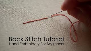 Hand Embroidery For Beginners  Back Stitch Tutorial [upl. by Violet]