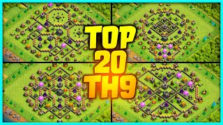 NEW Best Th9 base link WarFarming Base Top20 With Link in Clash of Clans  th9 war base 2021 [upl. by Aniroc]