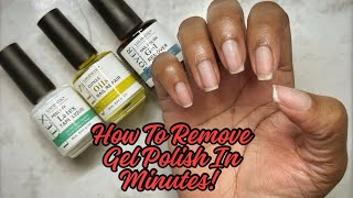 HOW TO REMOVE GEL POLISH IN MINUTES💅🏽Gelpolishremover nails howto [upl. by Betta]