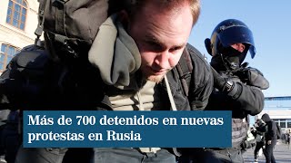 Más de 700 detenidos en nuevas protestas en Rusia [upl. by Stelle]