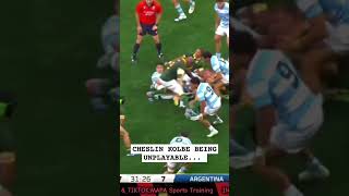 CHESLIN KOLBE BEING UNPLAYABLEshifty sidestep rugby sarugby [upl. by Oiramel]