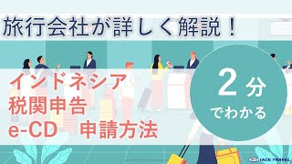 【解説】インドネシア 電子税関申告eCD申請方法を２分で解説！ [upl. by Dace]