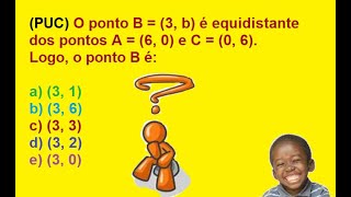 O que são pontos equidistantes Exercício resolvido  PUC [upl. by Herzberg]