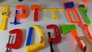 Educational video with toy hand tools for kids saw [upl. by Dutchman]