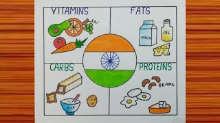 National Nutrition Week Drawing  World Food Day Drawing  Healthy Diet Chart Drawing  Food Chart [upl. by Ursuline]