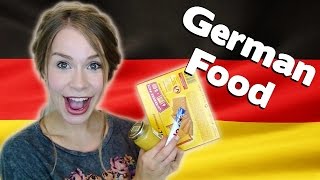 GERMAN FOOD  Trying delicious snacks from Germany ft theNEONblog [upl. by Tasia433]