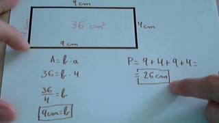 Calcular los lados y el perímetro de un rectángulo a partir del área o superficie [upl. by Timus]