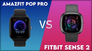 Amazfit Pop Pro vs Fitbit Sense 2 Comparison [upl. by Notanhoj]