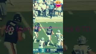 Defensive lineman makes 84yard picksix for UNC youtubeshorts [upl. by Netsrik]