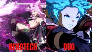 GBVSR High Level Gameplay Nekotech Metera VS Dug Gran [upl. by Neyrb]