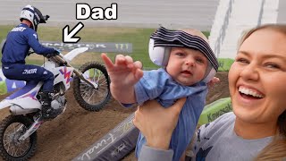 Watching Dad Ride a Professional Dirtbike Track DELLA VLOGS [upl. by Oicnedif]