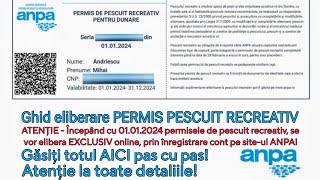 Permis de pescuit RECREATIV ANPA 2024  Ghid obținere pas cu pas [upl. by Ilaw]