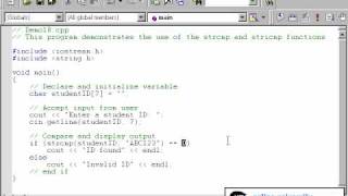 0702 Comparing Strings strcmp and stricmp functions  Visual C Tutorial [upl. by Neltiak]