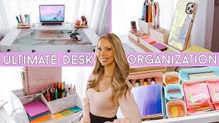 ULTIMATE DESK ORGANIZATION IDEAS 2021 My Productive Desk Setup [upl. by Alanah616]