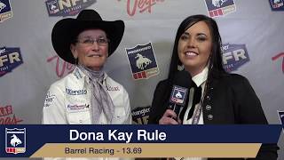 2019 WranglerNFR  Round 2 Winner  Barrel Racing  Donna Kay Rule  1369s [upl. by Rebmik]