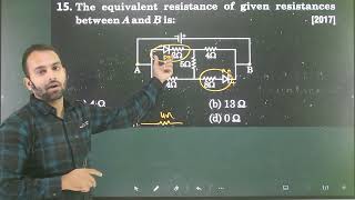 Q15 Semiconductor Electronics  The equivalent resistance of given resistances between A and B is [upl. by Haidebez525]