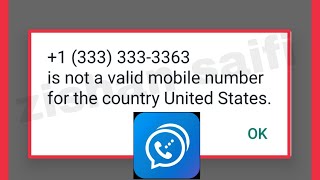 Dingtone App US Paid Number Fix WhatsApp is not valid mobile number for the country Problem Solve [upl. by Arrec]