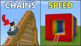 Minecraft 15 Roller Coaster Build Hacks [upl. by Edualc]