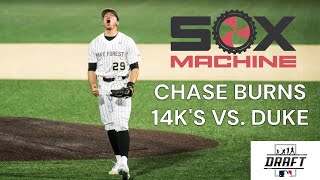 2024 MLB Draft Wake Forest RHP Chase Burns 14 Ks vs Duke [upl. by Rosenquist]