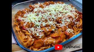 CREAMY AND CHEESY SPAGHETTI  THE BEST FILIPINO STYLE SPAGHETTI [upl. by Atinob375]