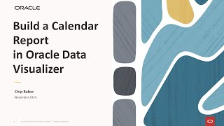 Build a Calendar Report in Oracle Data Visualizer [upl. by Sorkin]