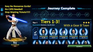 No Nonsense Galactic Legend Rey Tier 13 Guide No C3PO With a G8 Toon [upl. by Sherourd]