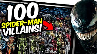 100 SPIDERMAN VILLAINS in 1000 MINUTES Drawing VENOM in 1000Min  100M  10M  1M  10S Challenge [upl. by Navert]