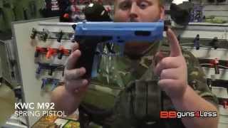 KWC M92 SPRING BERETTA PISTOL BB GUN AIRSOFT REVIEW [upl. by Hselin895]