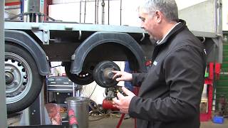 Servicing and inspecting a braked trailer with knott brakes [upl. by Amaerd]