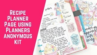 Recipe Planner Page using Planners Anonymous Baked with Love Kit [upl. by Niai]