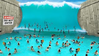 wave pool BREAKS and causes massive wave [upl. by Nyraf139]