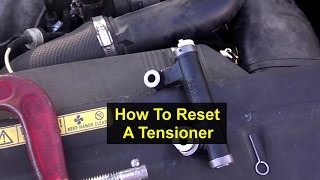 How to compress and reset a hydraulic timing belt tensioner  VOTD [upl. by Philomena195]