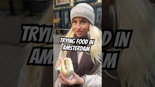 Herring sandwich in Amsterdam travel foodie food [upl. by Elleirda]