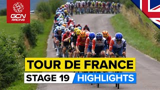 Punchy Profile Produces Fast Day Of Racing  Tour De France 2023 Highlights  Stage 19 [upl. by Aidua]