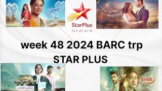 week 48 2024 star plus BARC full trp [upl. by Shandeigh]