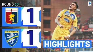 GENOAFROSINONE 11  HIGHLIGHTS  Renier finds the equaliser for Frosinone  Serie A 202324 [upl. by Ahsinek]