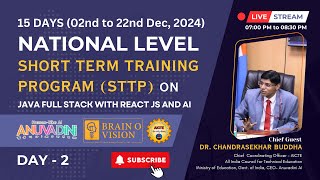 Day 2  National Level Short Term Training Program on Java Full Stack with React JS and AI [upl. by Oravla]