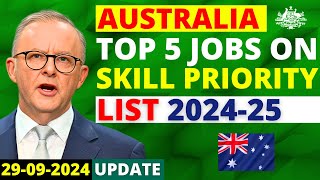 Australia Skills Priority List Update 5 InDemand Jobs in 2024  Australia Visa Update [upl. by Ydolem]