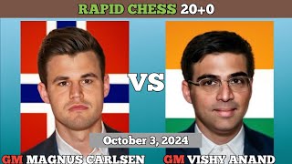 Magnus Carlsen vs Viswanathan Anand  Tech Mahindra Global Chess 2024  Rapid Chess 200 [upl. by Adla]